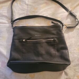 Vince Camuto Black Textured Leather Bag